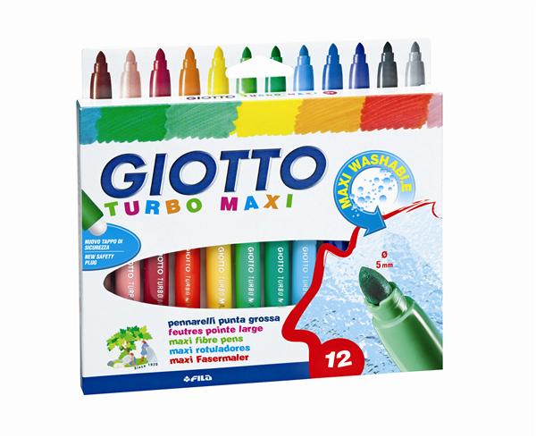 Giotto Turbo Maxi - Pennarelli Punta Grossa - Conf. 48pz - 12 Colori A